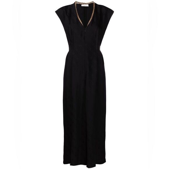 RARE Sandro Paris - Gaia wide leg Jumpsuit Black - Picture 1 of 6